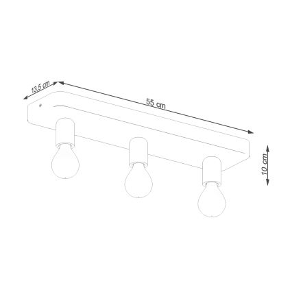 Akcentinis apšvietimas TAVO 3xE27/15W/230V betonas