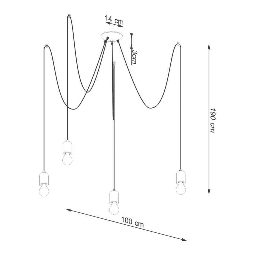 Pakabinamas sietynas NESO 5xE27/15W/230V voras betonas