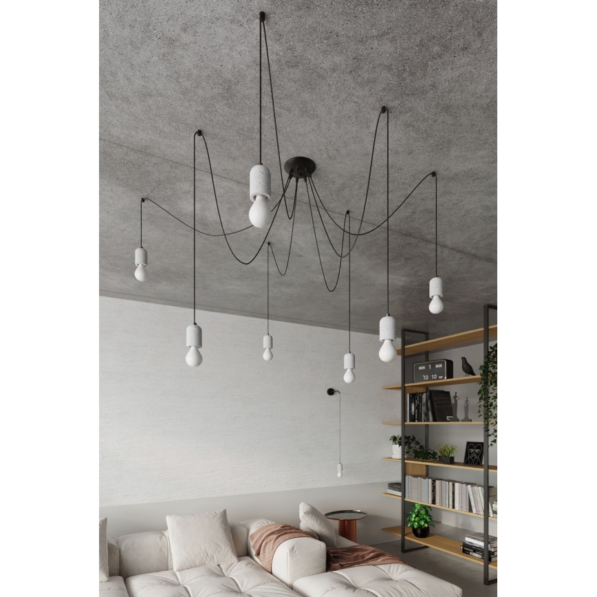 Pakabinamas sietynas NESO 7xE27/15W/230V voras betonas