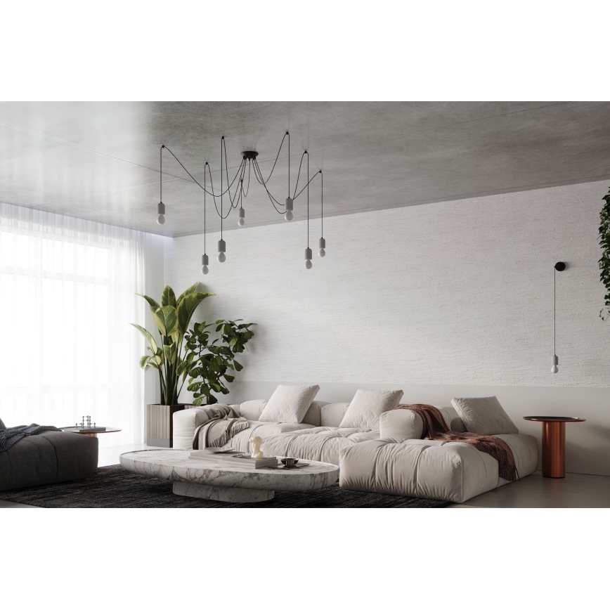 Pakabinamas sietynas NESO 7xE27/15W/230V voras betonas