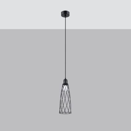 Pakabinamas sietynas SUBA 1xE27/15W/230V juoda