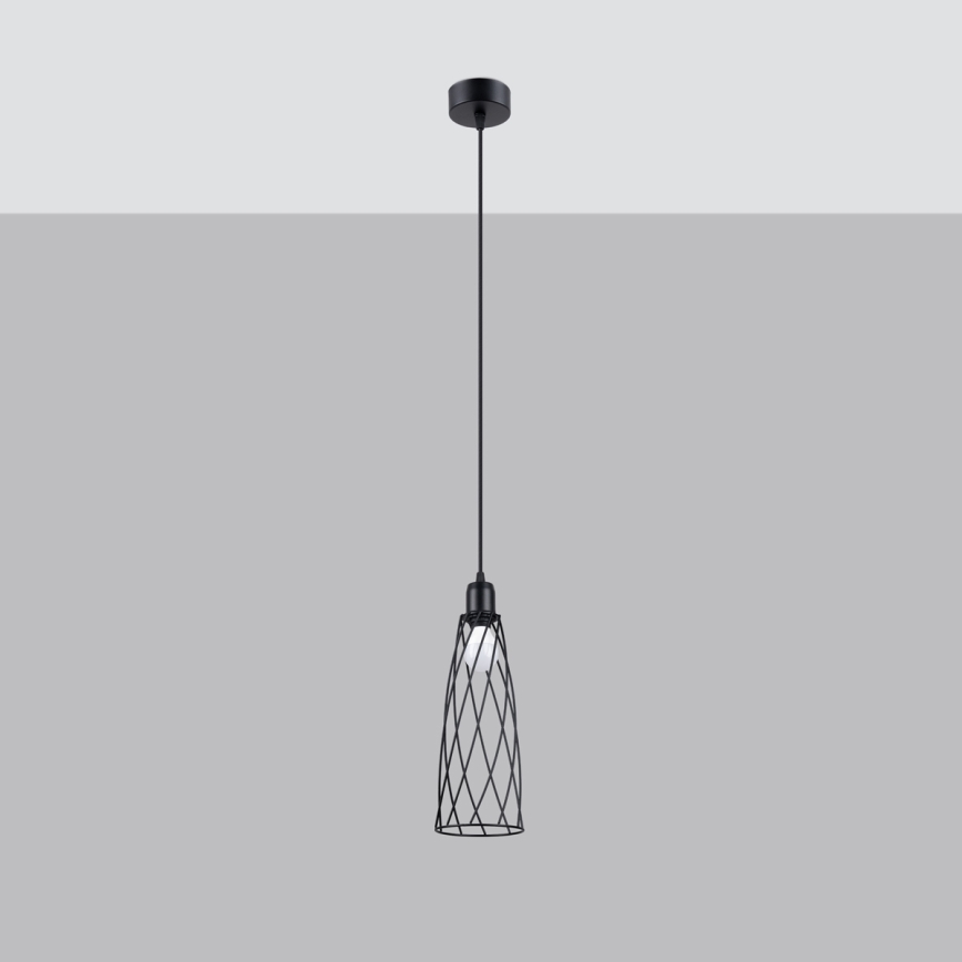 Pakabinamas sietynas SUBA 1xE27/15W/230V juoda