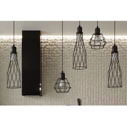Pakabinamas sietynas SUBA 1xE27/15W/230V juoda