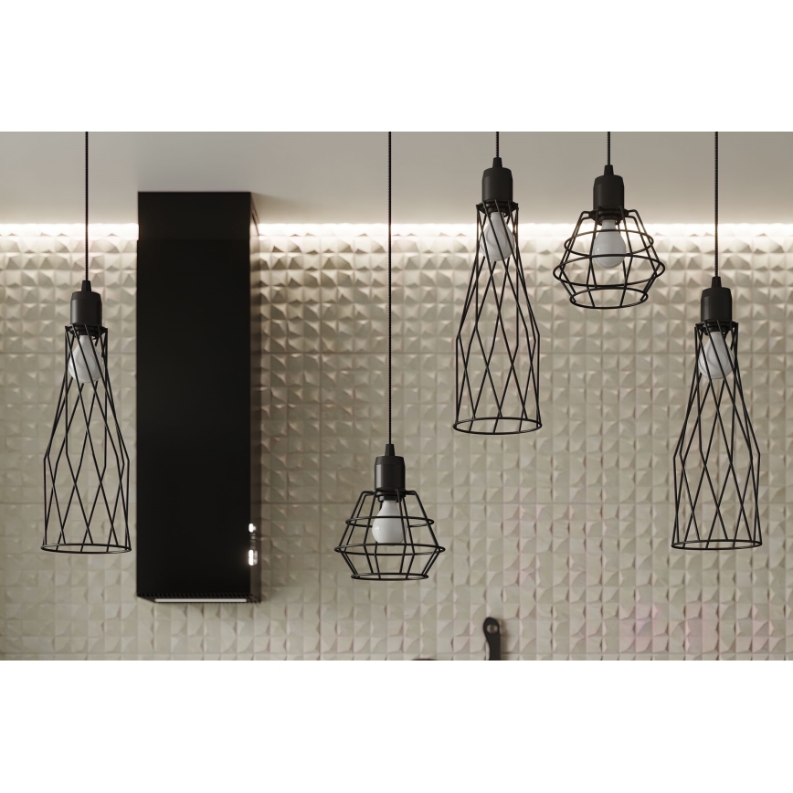 Pakabinamas sietynas SUBA 1xE27/15W/230V juoda