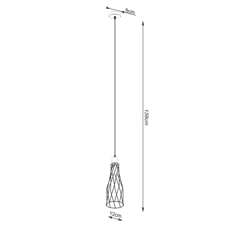 Pakabinamas sietynas SUBA 1xE27/15W/230V juoda
