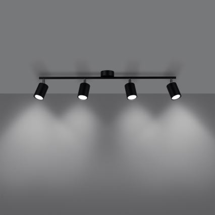 Akcentinis apšvietimas LEMMI 4xGU10/10W/230V juoda