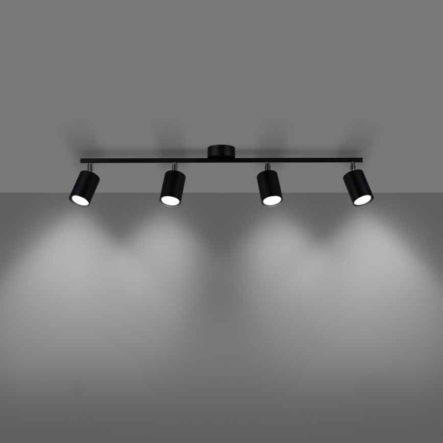 Akcentinis apšvietimas LEMMI 4xGU10/10W/230V juoda