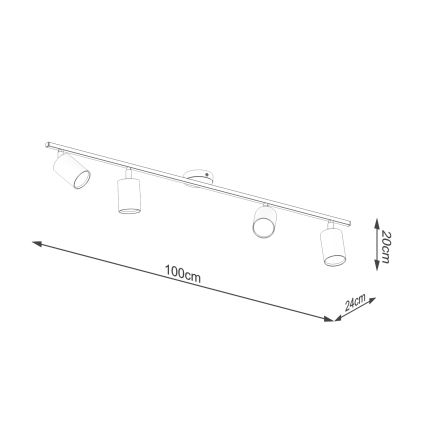 Akcentinis apšvietimas LEMMI 4xGU10/10W/230V juoda