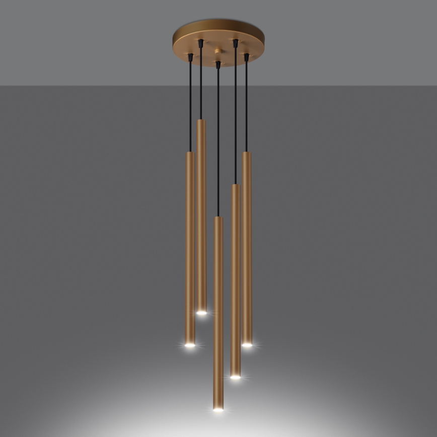 Pakabinamas sietynas PASTELO 5xG9/8W/230V auksas