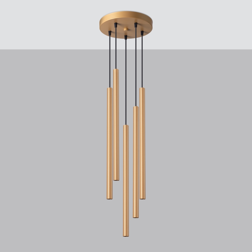 Pakabinamas sietynas PASTELO 5xG9/8W/230V auksas