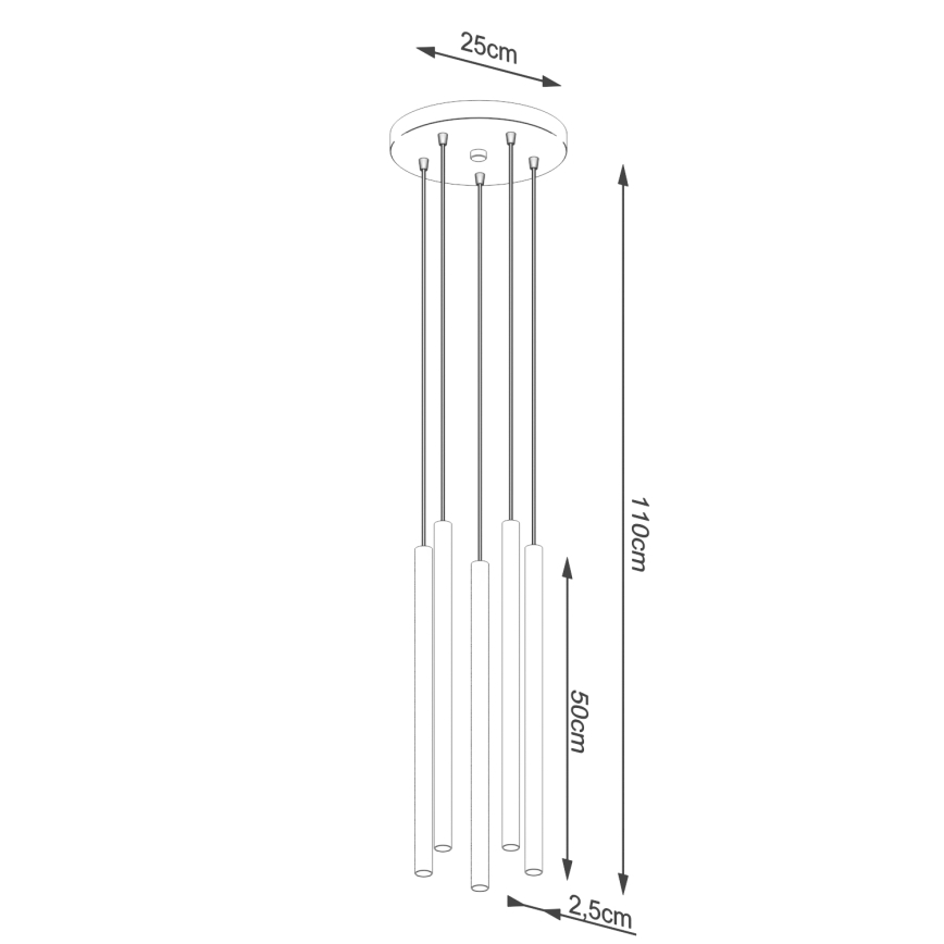 Pakabinamas sietynas PASTELO 5xG9/8W/230V juoda