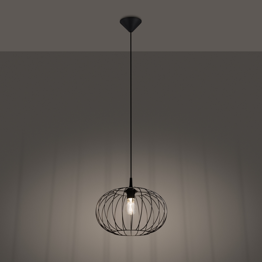 Pakabinamas sietynas TSUNO 1xE27/15W/230V juoda