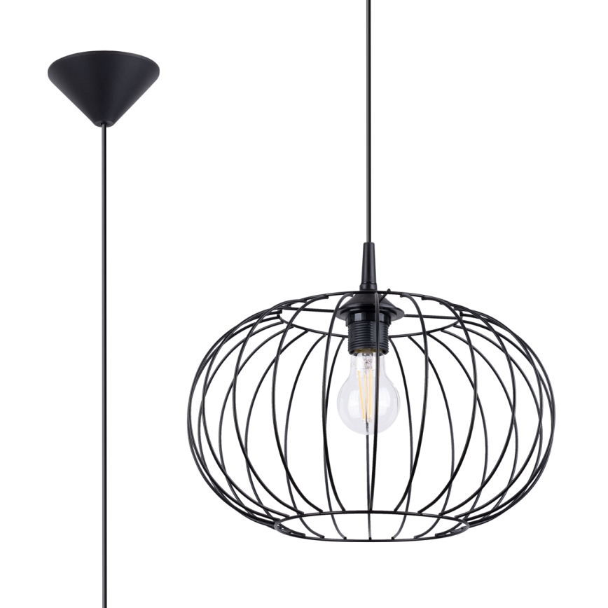 Pakabinamas sietynas TSUNO 1xE27/15W/230V juoda
