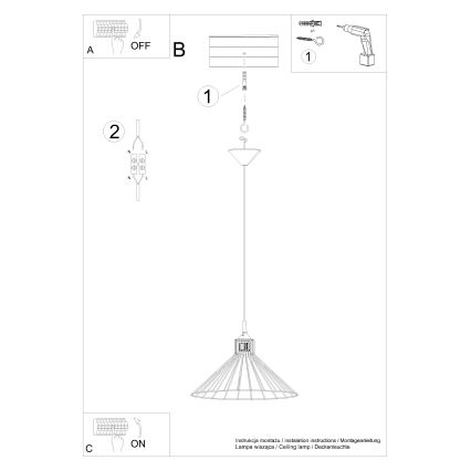 Pakabinamas sietynas EDA 1xE27/15W/230V juoda