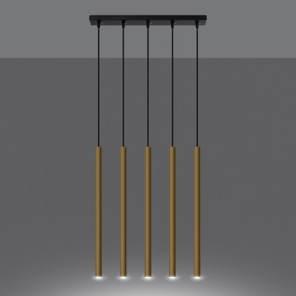 Pakabinamas sietynas PASTELO 5xG9/8W/230V auksas