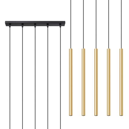Pakabinamas sietynas PASTELO 5xG9/8W/230V auksas