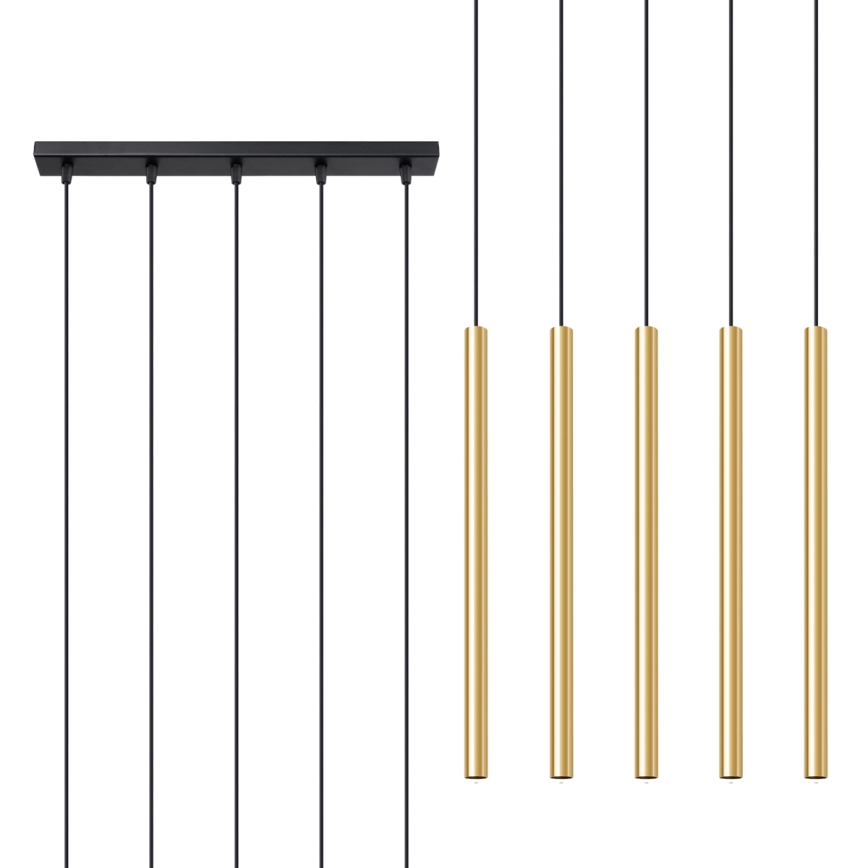 Pakabinamas sietynas PASTELO 5xG9/8W/230V auksas