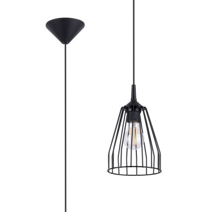 Pakabinamas sietynas LEYO 1xE27/15W/230V juoda