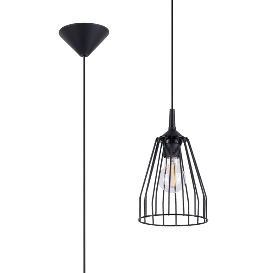 Pakabinamas sietynas LEYO 1xE27/15W/230V juoda