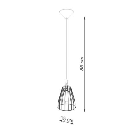 Pakabinamas sietynas LEYO 1xE27/15W/230V juoda