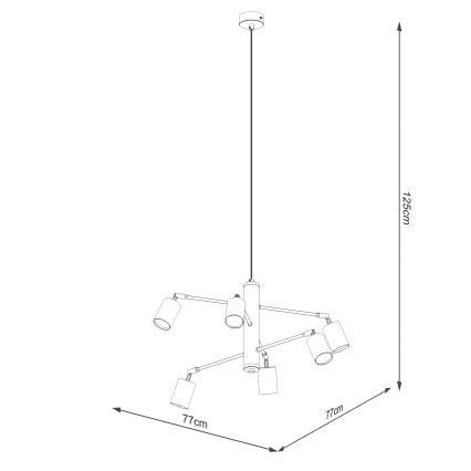 Pakabinamas sietynas LEMMI 6xGU10/10W/230V balta