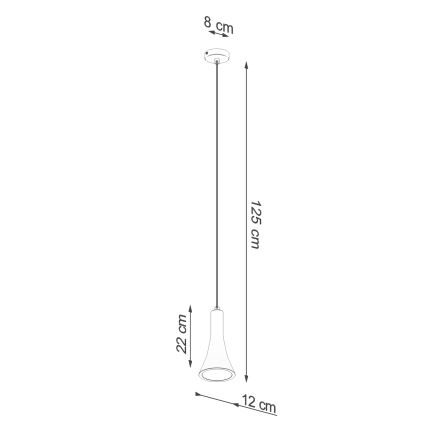 Pakabinamas sietynas REA 1xE14/12W/230V betonas