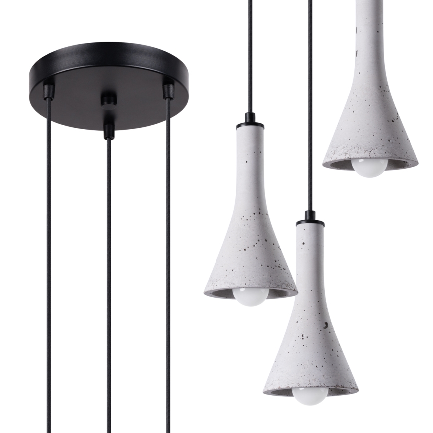 Pakabinamas sietynas REA 3xE14/12W/230V betonas