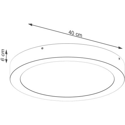 LED lubinis šviestuvas ONYX LED/32W/230V, skersmuo 40 cm, juodas