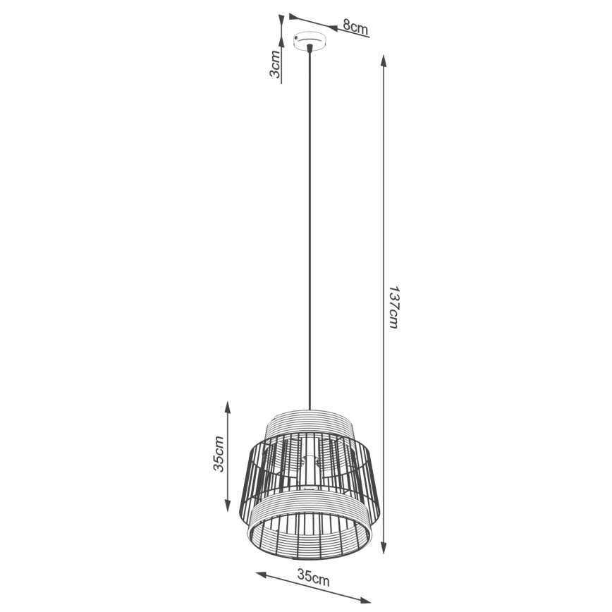 Pakabinamas sietynas BRILO 1xE27/15W/230V