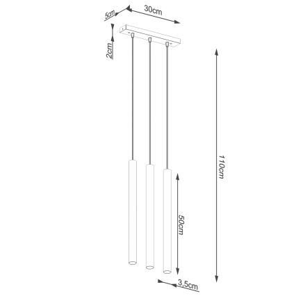 Pakabinamas sietynas PASTELO 3xG9/8W/230V bukas