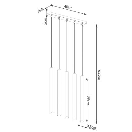 Pakabinamas sietynas PASTELO 5xG9/8W/230V bukas