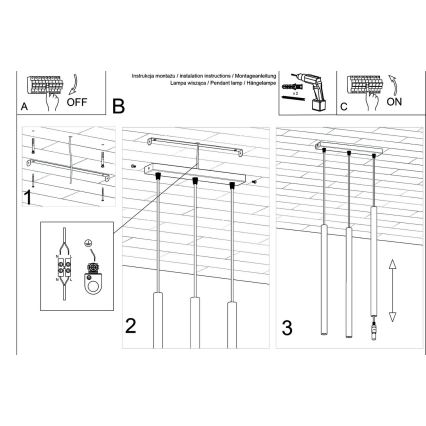 Pakabinamas sietynas PASTELO 3xG9/8W/230V betonas