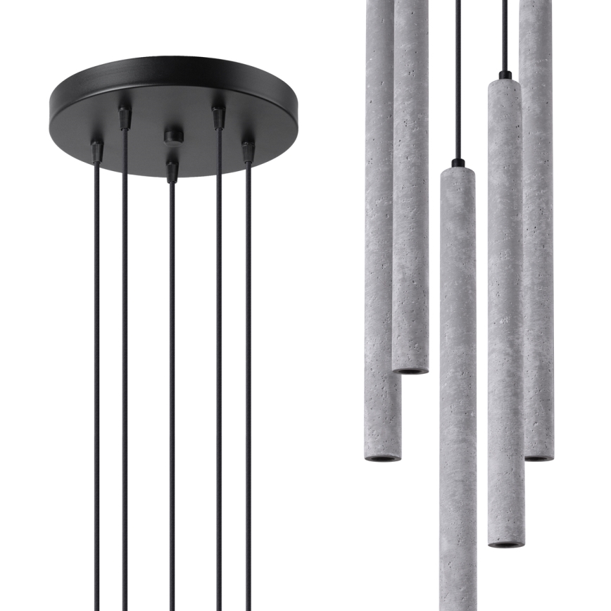 Pakabinamas sietynas PASTELO 5xG9/8W/230V betonas