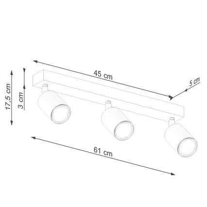 Akcentinis apšvietimas VERDO 3xGU10/10W/230V balta/bukas