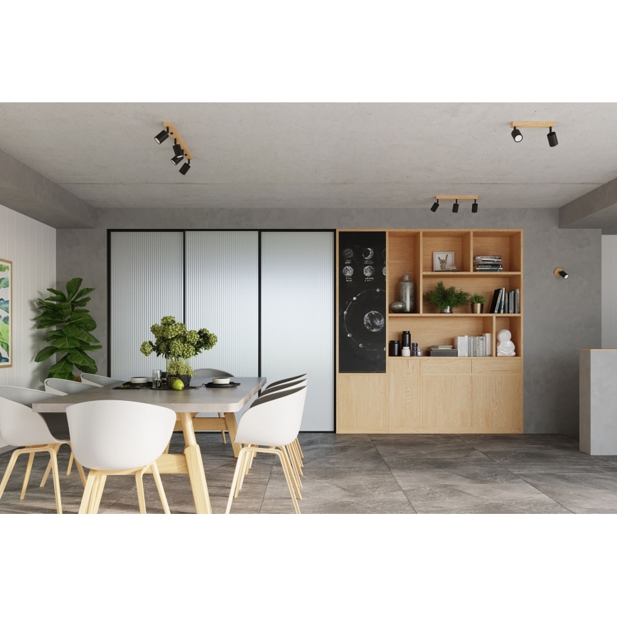 Sieninis akcentinis šviestuvas VERDO 1xGU10/10W/230V juoda/bukas