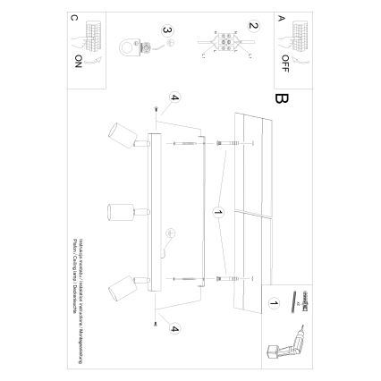 Akcentinis apšvietimas VERDO 3xGU10/10W/230V juoda/bukas