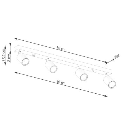 Akcentinis apšvietimas VERDO 4xGU10/10W/230V juoda/bukas