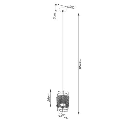 Pakabinamas sietynas GIZUR 1xE27/15W/230V