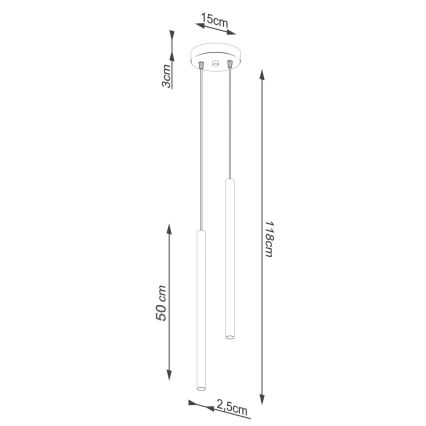 Pakabinamas sietynas PASTELO 2xG9/8W/230V balta