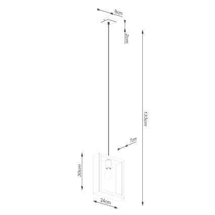 Pakabinamas sietynas ARIES 1xE27/15W/230V bukas/balta