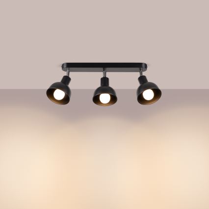 Akcentinis apšvietimas ELBA 3xE27/15W/230V juoda