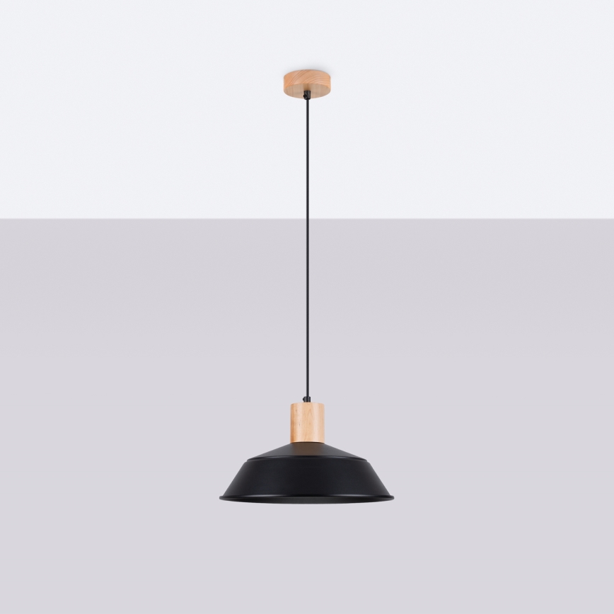 Pakabinamas sietynas FANO 1xE27/15W/230V diametras 34 cm juoda