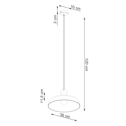 Pakabinamas sietynas INDY 1xE27/15W/230V diametras 38 cm balta