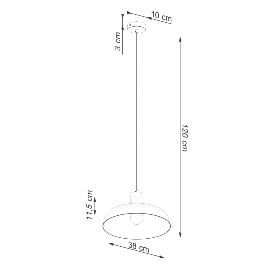 Pakabinamas sietynas INDY 1xE27/15W/230V diametras 38 cm balta