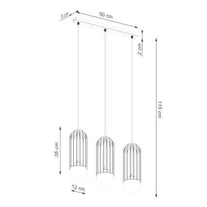 Pakabinamas sietynas BRINA 3xG9/8W/230V balta