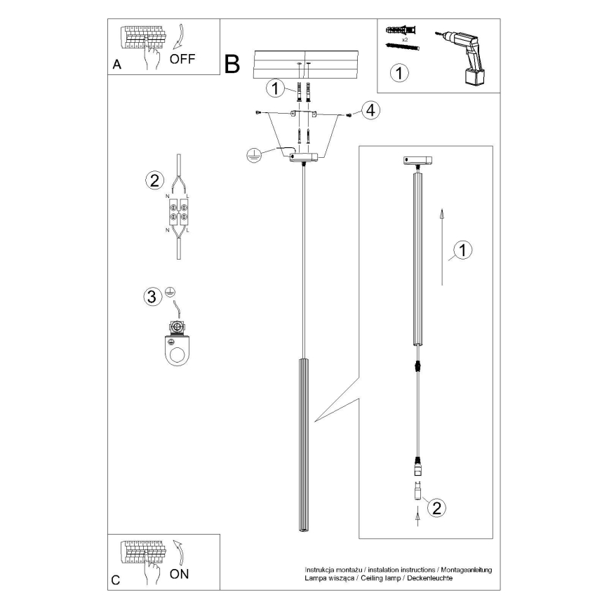 Pakabinamas sietynas ARCHE 1xG9/8W/230V juoda