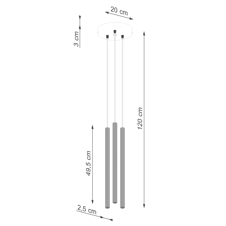 Pakabinamas sietynas ARCHE 3xG9/8W/230V auksas