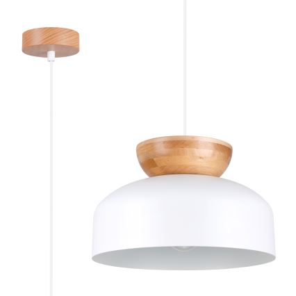 Pakabinamas sietynas MARION 1xE27/15W/230V diametras 29,5 cm balta
