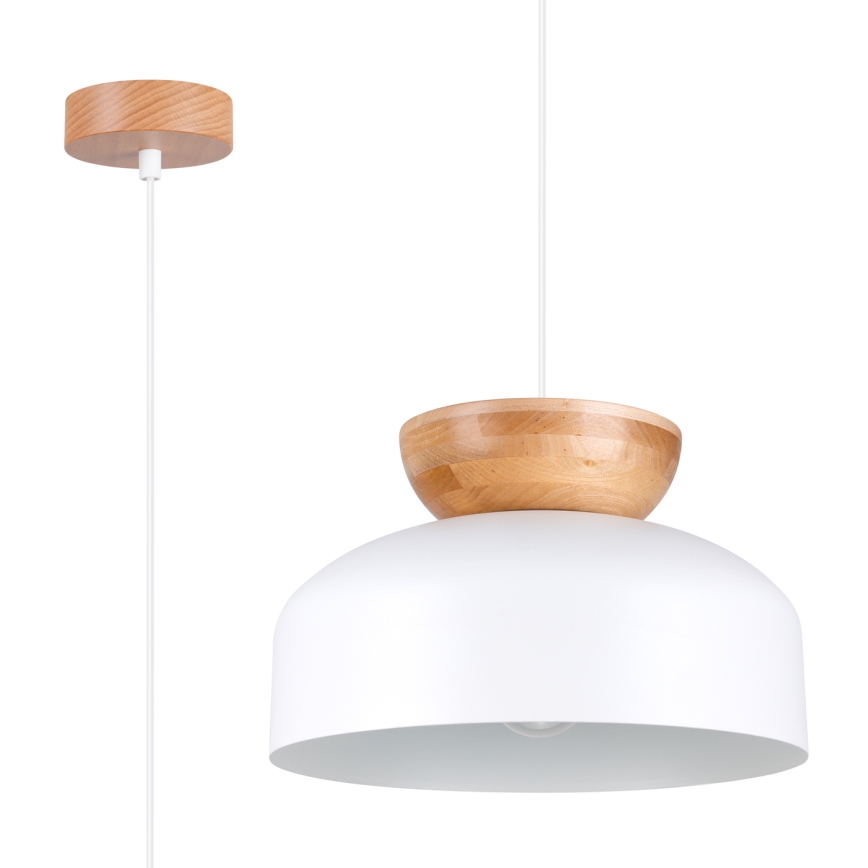 Pakabinamas sietynas MARION 1xE27/15W/230V diametras 29,5 cm balta