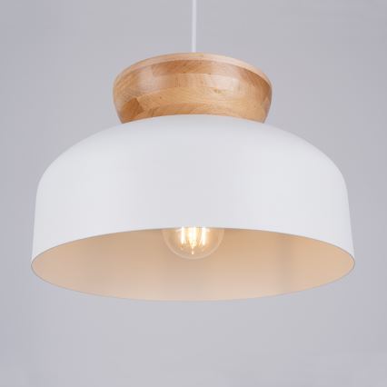 Pakabinamas sietynas MARION 1xE27/15W/230V diametras 29,5 cm balta